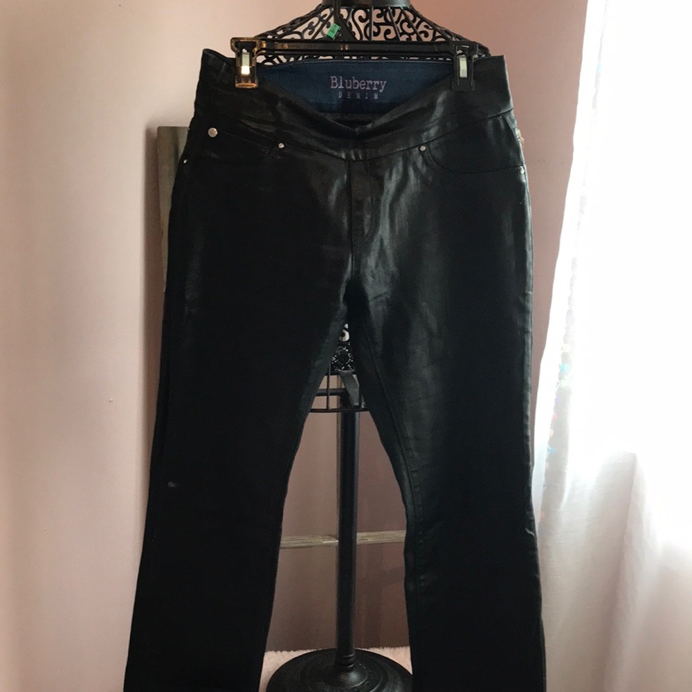 Coated denim jeans, size 10, blueberry brand
